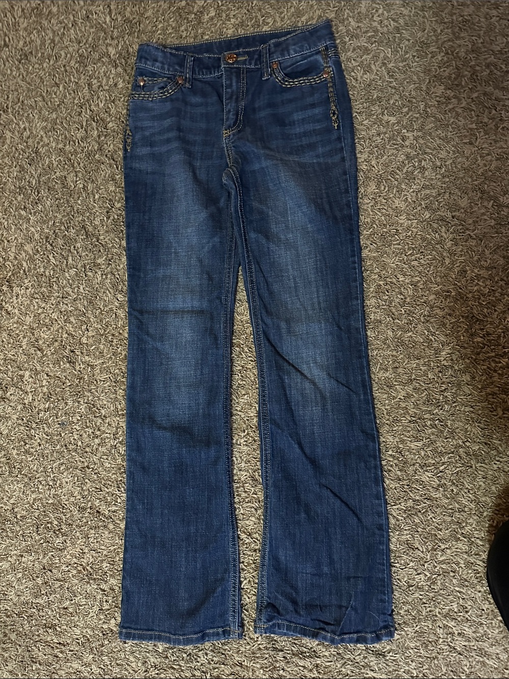 Wranglers Girls 14 Slim Dark Blue Denim Jeans